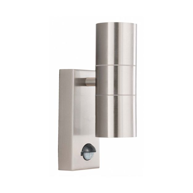 Searchlight Watford - Außenwandleuchte mit Bewegungsmelder - 7 x 21,5 cm - IP44 - Edelstahl