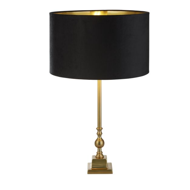 Searchlight Whitby - Tischleuchte - Ø 40 x 67 cm - Messing antik, gold und schwarz