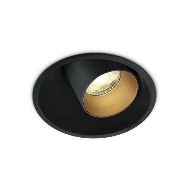 ONE Light Recessed COB Cylinders - Einbauspot - Ø 90 mm, Ø 85 mm Einbaugröße - inkl. 11W LED - schwarz