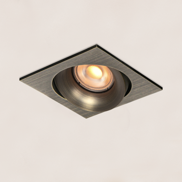 Artdelight Alice - einbauspot - 90 x 90 mm, 83 x 83 mm einbaumaß - antikbronze