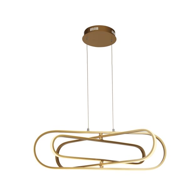 Searchlight Clip - Pendelleuchte - 80 x 120 cm - 53W LED inkl - gold und opal