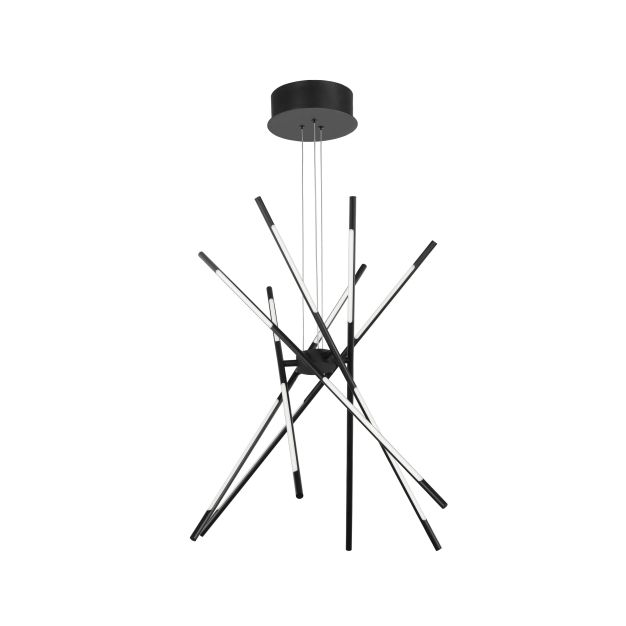 Nova Luce Raccio - Hängeleuchte mit Fernbedienung - Ø 85 x 120 cm - 56W dimmbare LED inkl. - schwarz