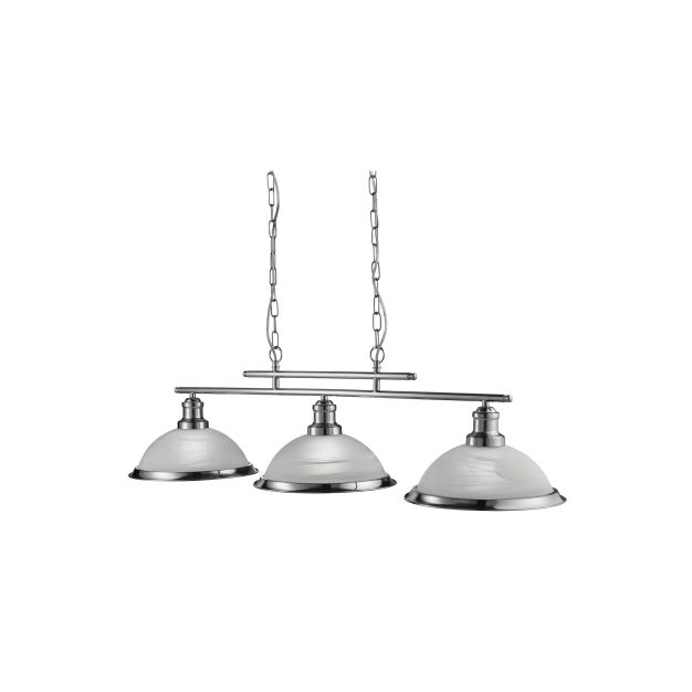 Searchlight Bistro - Pendelleuchte - 100 x 28 x 82 cm - satiniert silber