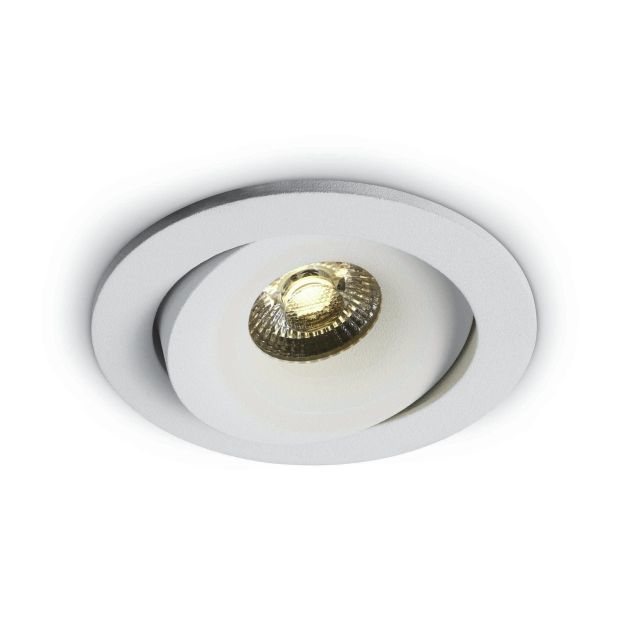 ONE Light COB Outdoor/Badezimmer - Einbaustrahler - Ø 80 mm, Ø 70 mm Einbaugröße - 7W dimmbare LED inkl. - IP54 - weiß