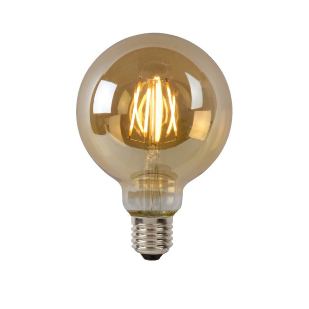 Lucide LED-Glühbirne - Ø 9,5 x 12,5 cm - E27 - 5W dimmbar - 2700K - amber