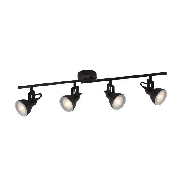 Searchlight Focus - Aufbaustrahler 4L - 81 x 9 x 16 cm - mattschwarz-weiß