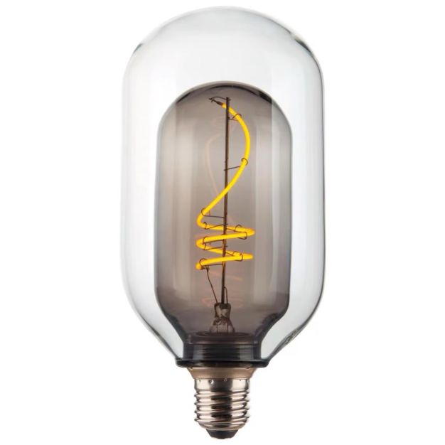 Nordlux Deco - Ø 9,5 x 19,8 cm - E27 - 4,1W dimmbar - 1800K - geräuchert und transparent