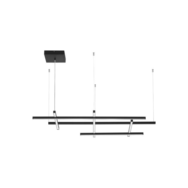 Nova Luce Pace - Hängelampe - 102 x 204 x 80 cm - 83W dimmbar LED inkl. - Sand schwarz