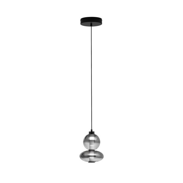 Nova Luce Bally - Hängelampe - Ø 20 x 158 cm - 12W dimmbar LED inkl. - matt schwarz und rauchgrau