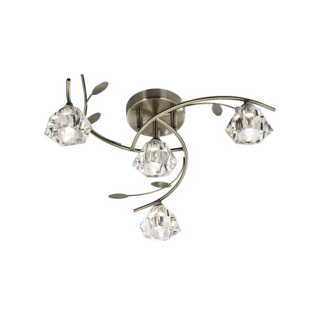 Searchlight Sierra - Deckenleuchte - Ø 48 x 18 cm - Messing antik