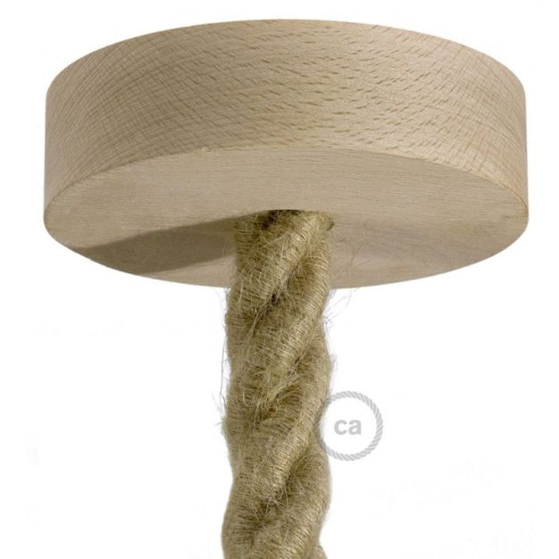Creative Cables - Deckenrosette aus Holz - Ø 12 x 3,2 cm - braun