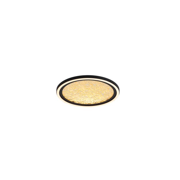 Searchlight Luna - Deckenleuchte - Ø 30 x 6 cm - 20W dimmbare LED inkl - gold und schwarz