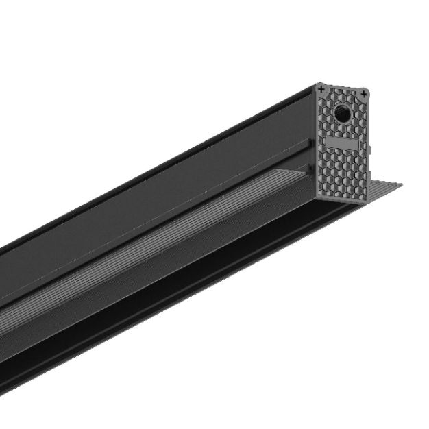 VK Lighting Eiva - magnetisches Schienensystem - Einbauprofil für 12 mm Gipskartonplatten - 2,7 x 5,6 cm - DALI dimmbar - schwarz