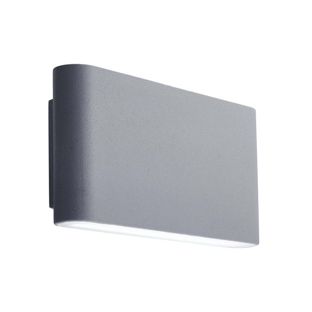 Searchlight York - Außenwandleuchte - 17 x 9,1 cm - 10W LED inkl - IP44 - grau gesandet