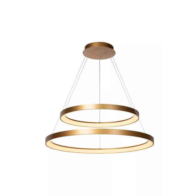 Lucide Vidal - Pendelleuchte - Ø 78 x 200 cm - 92W LED inkl - mattes Gold/Messing.