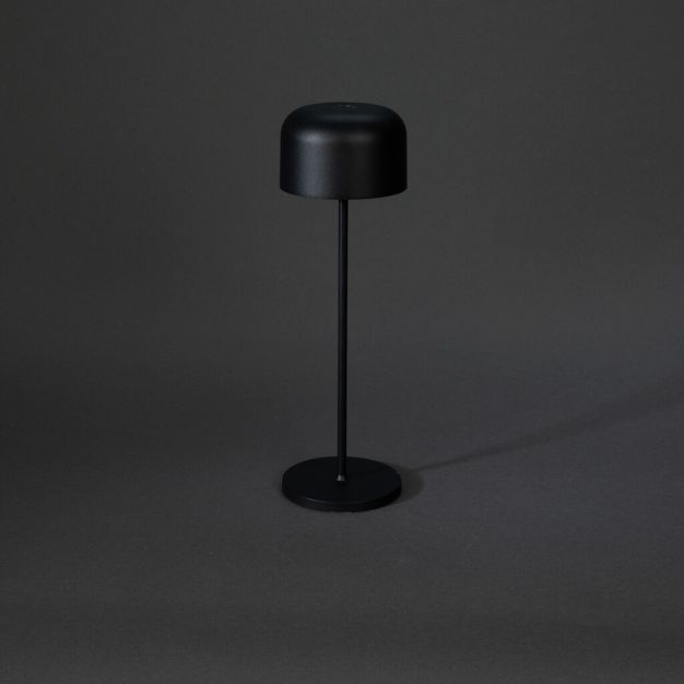Konstsmide Lille - kabellose Outdoor-Tischleuchte mit Ladestation - Ø11 x 36 cm - 3.5W dimmbare LED inkl. IP54 - schwarz