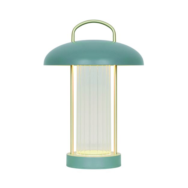 Nordlux Mirano - tragbare Tischleuchte mit wiederaufladbarer Batterie - Ø 20 x 29 cm - 3 Stufen Moodmaker Funktion - 3W LED inkl. - altgrün