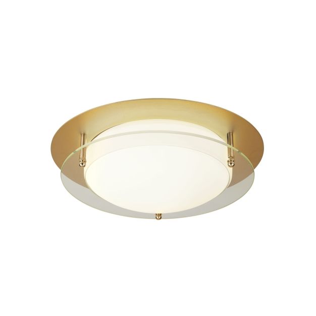 Searchlight Bathroom Flush - Badezimmer-Deckenleuchte - Ø 38 x 10 cm - 26W LED inkl. - IP44 - gold