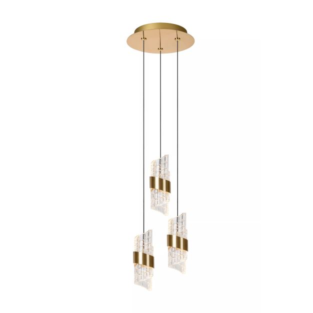 Lucide Kligande - Hängeleuchte - Ø 25 x 150 cm - 3 x 8W LED inkl. - gold