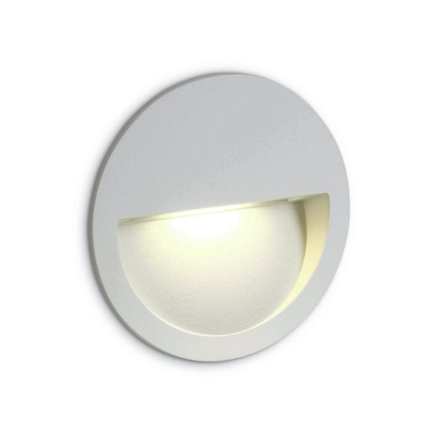 ONE Light Outdoor Dark Light Wall Recessed - Wandeinbauleuchte - Ø 11,4 x 3,5 cm - 3W LED inkl. - IP65 - weiß