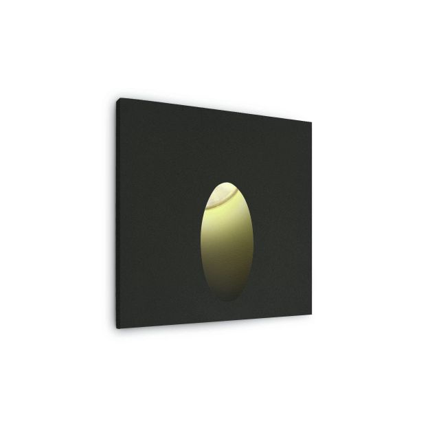 ONE Light Indoor/Outdoor Dark Light Wall Recessed - Wandeinbauleuchte - 7 x 4,5 x 7 cm - 3W LED inkl. - IP54 - schwarz