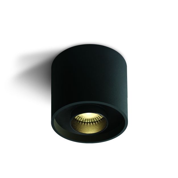 ONE Light Dark Light Cylinders - Aufbaustrahler 1L - Ø 10 x 10 cm - 22W LED inkl. - schwarz