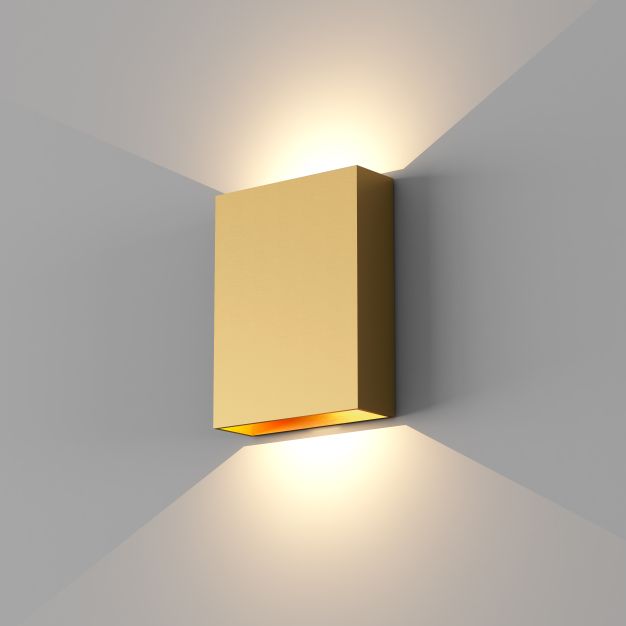 Artdelight Memphis – wandleuchte – 4 x 12 x 16 cm – 6W LED inkl. – IP65 – warmes gold