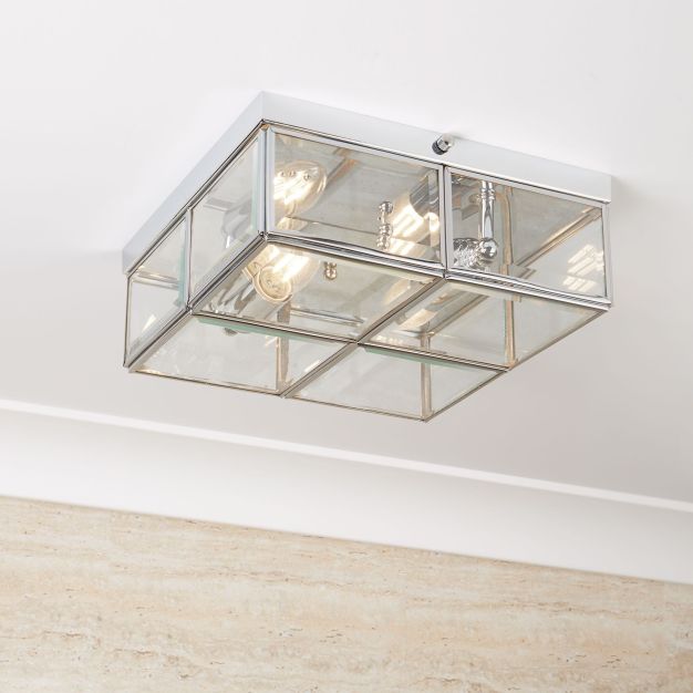 Searchlight Flush - Deckenleuchte - 25 x 25 x 10 cm - Chrom