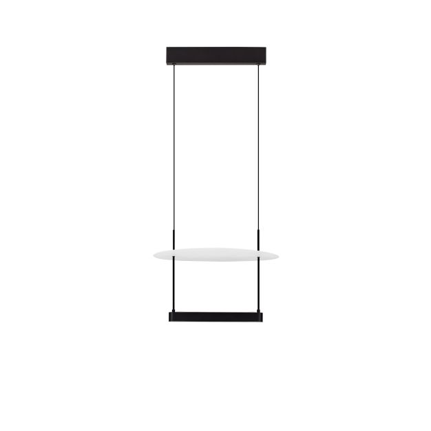 Nova Luce Diona - Hängelampe - Ø 40 x 160 cm - 29W dimmbar LED inkl. - sand schwarz und weiß
