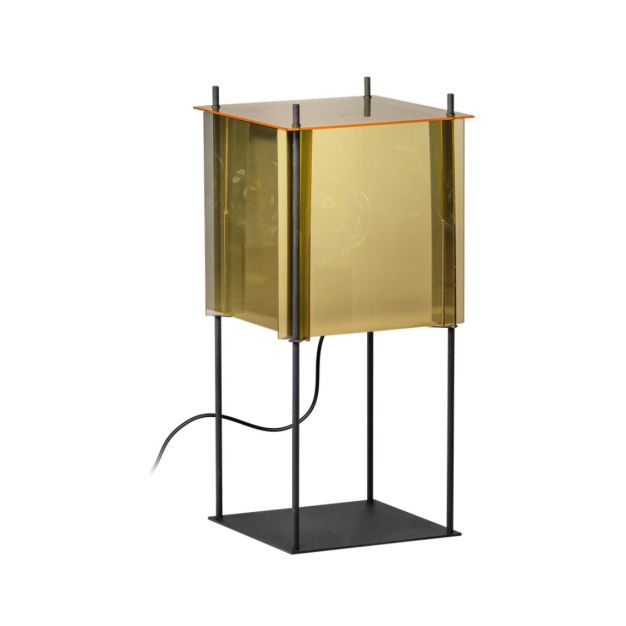 ETH Cube - tischleuchte - 25 x 25 x 53 cm - schwarz und gold/silber