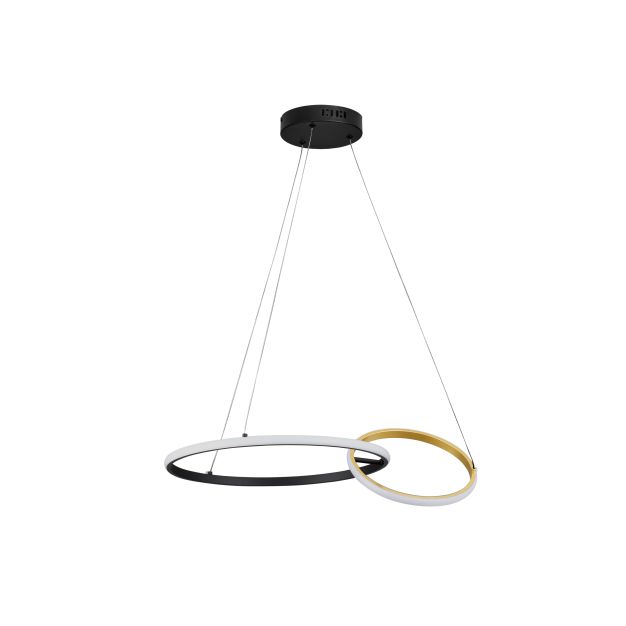 Nova Luce Imar - Hängelampe - Ø 63 x 150 cm - 36W dimmbar LED inkl. - sand schwarz und gold