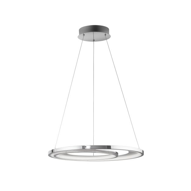 Nova Luce Galaxy - Pendelleuchte - Ø 62 x 120 cm - 47,5W dimmbare LED inkl - Chrom und Weiß