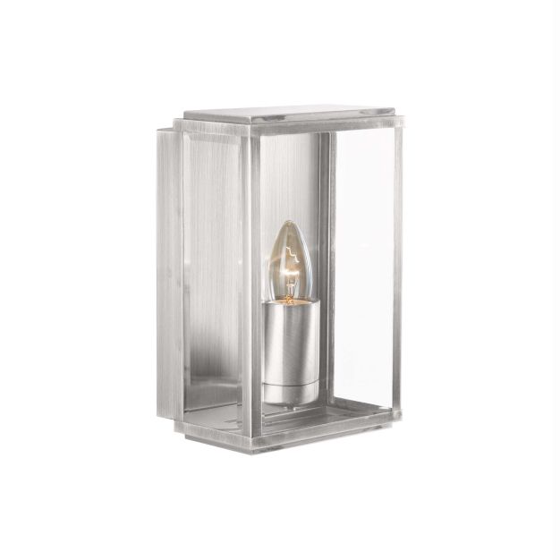 Searchlight Box - Außenwandleuchte - 16 x 25 cm - IP44 - satiniert silber
