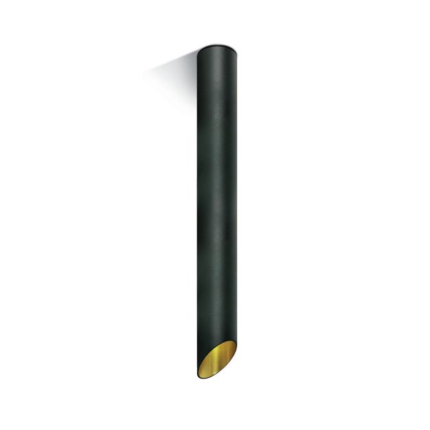 ONE Light Decorative Cut Cylinders - Aufbaustrahler 1L - Ø 6 x 50 cm - schwarz und gold
