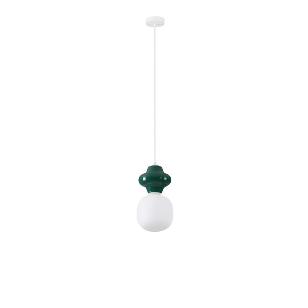 Nova Luce Clio - Hängelampe - Ø 18 x 198 cm - jaspis und Opalglas