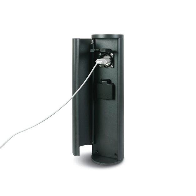 ONE Light Ladesteckdosen Poller - Gartenmast mit 2 x 1000W Schuko-Steckdosen - 10 x 40 cm - IP44 - anthrazit