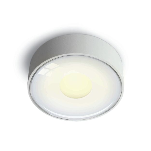 ONE Light Indoor/Outdoor Light Points - Außen-Deckenleuchte - Ø 10,7 x 3,7 cm - 6W dimmbare LED inkl. - IP65 - weiß