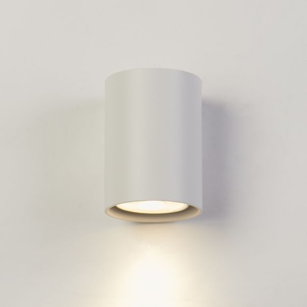 Searchlight Round - Wandleuchte - Ø 6,5 x 10 cm - weiß
