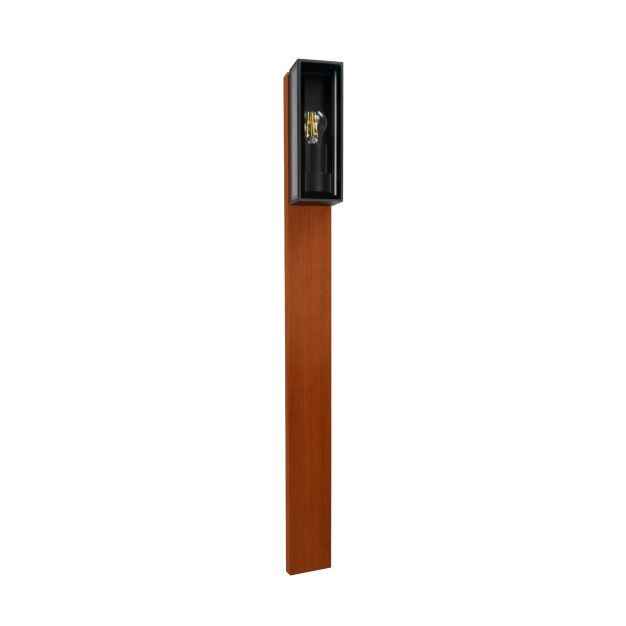 Leuchtenkönig Padauk Teichos - Pollerleuchte - 15 × 8,8 × 70 cm + 30 cm Fuß - IP54 - Schwarz und Padauk