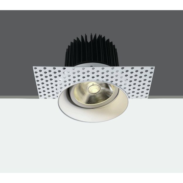 ONE Light COB Trimless LED - Einbaustrahler - 150 x 150 mm, Ø 110 mm Einbaumaß - 30W dimmbare LED inkl. - weiß - Lichtfarbe weiß
