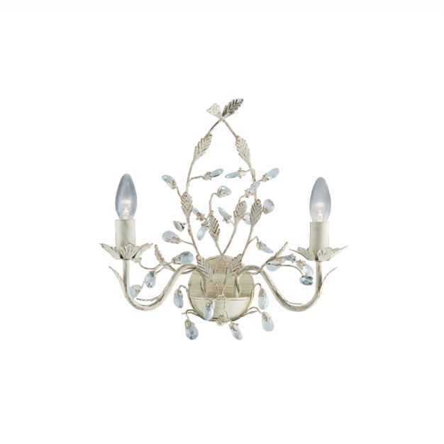 Searchlight Almandite - Wandleuchte mit Zugschalter - 37 x 40 cm - Creme Gold