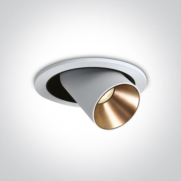 ONE Light Recessed COB Cylinders - Einbaustrahler - Ø 136 mm, Ø 120 mm Einbaumaß - 9W dimmbare LED inkl. - weiß