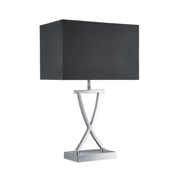 Searchlight Club - Tischleuchte - 31 x 20 x 48,5 cm - satiniert silber und schwarz