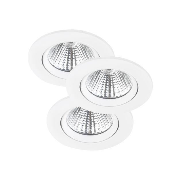 Nordlux Fremont - 3er Set - Ø 85 mm, Ø 72 mm Einbaugröße - 5,5W dimmbare LED inkl. - IP23 - weiß