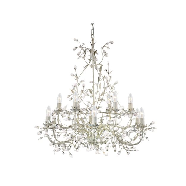 Searchlight Almandit - Kronleuchter - Ø 87 x 146 cm - 'Creme Gold