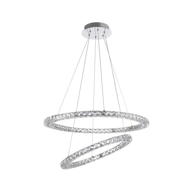 Nova Luce Quentin - Hängeleuchte - Ø 70 x 120 cm - 60W LED inkl. - Chrom