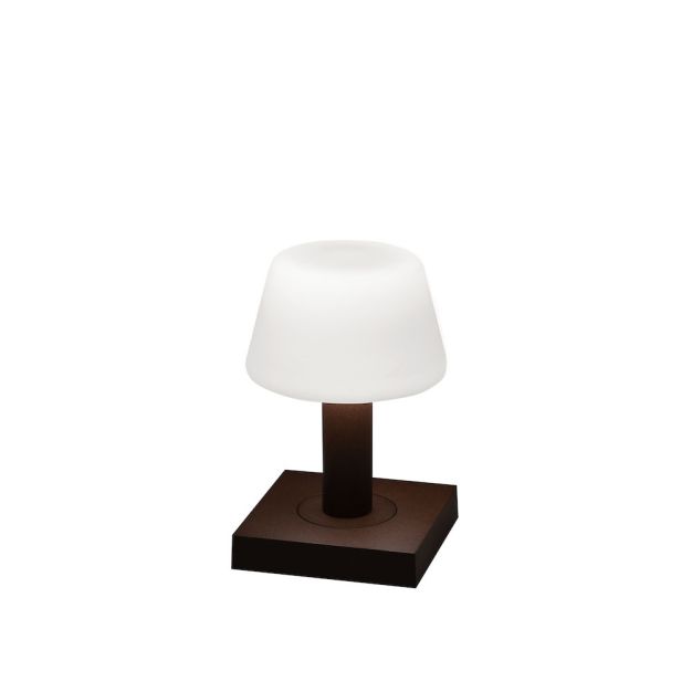 Konstsmide Monaco - Tischleuchte - 12,5 x 12,5 x 19 cm - 2,5W dimmbare LED inkl - wiederaufladbar - IP54 - Rost