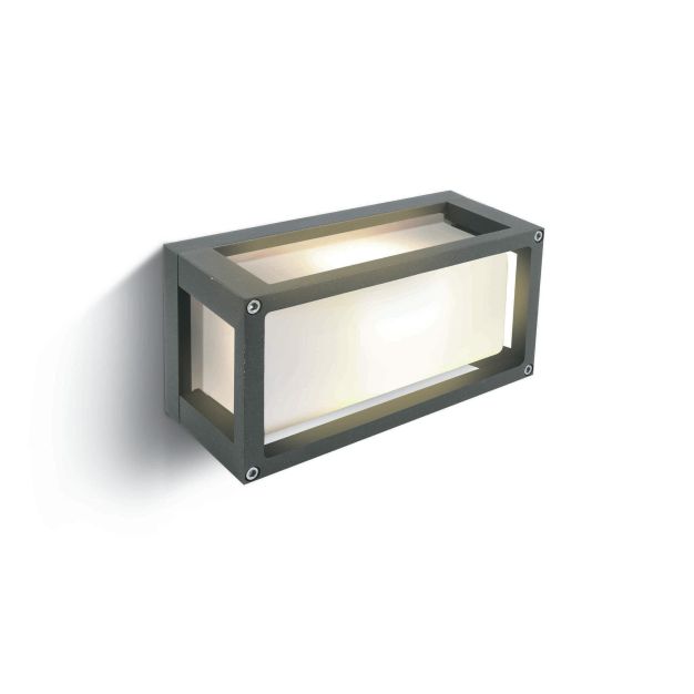 ONE Light Outdoor E27 Square - Außenwandleuchte - 25 x 9,5 x 12,5 cm - IP54 - grau