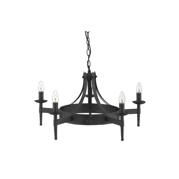 Searchlight Cartwheel - Kronleuchter - Ø 67 x 90 cm - schwarz