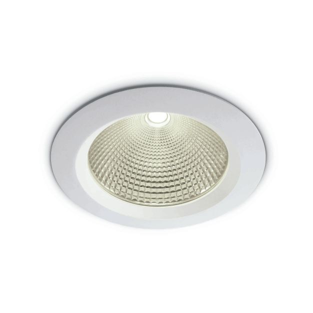 ONE Light COB Downlight Range Die Cast - Einbaustrahler - Ø 230 mm, Ø 210 mm Einbaumaß - inkl. 30W LED - weiß - Lichtfarbe weiß
